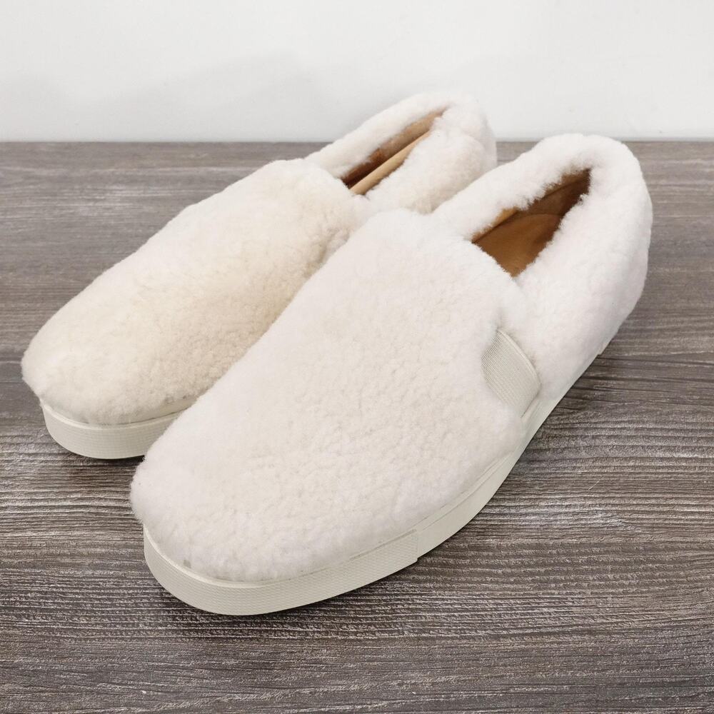 Frye Shoes‎ Womens Size 6 White Ivy Slip On Shearling Fur Slippers Casual Warm